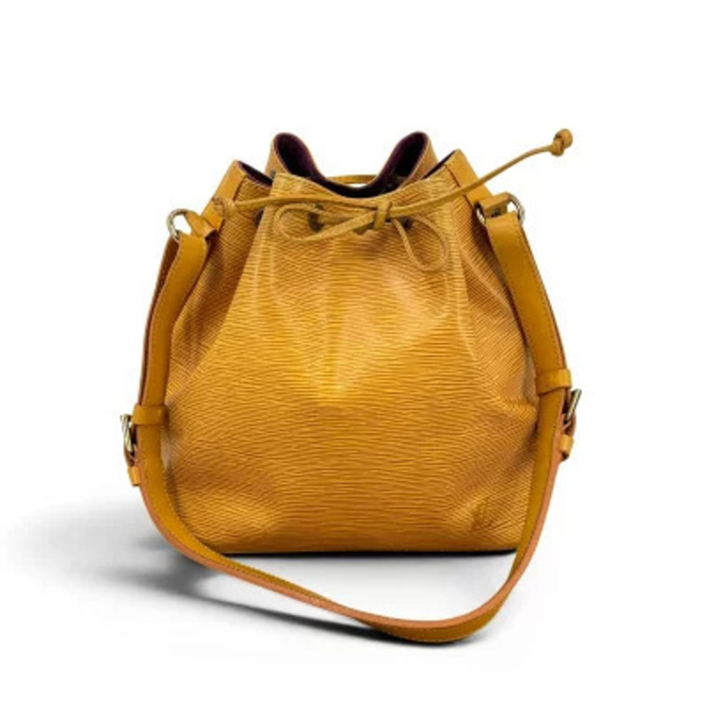 Louis Vuitton Noe Epi Leather Drawstring Bucket Shoulder Bag Yellow
